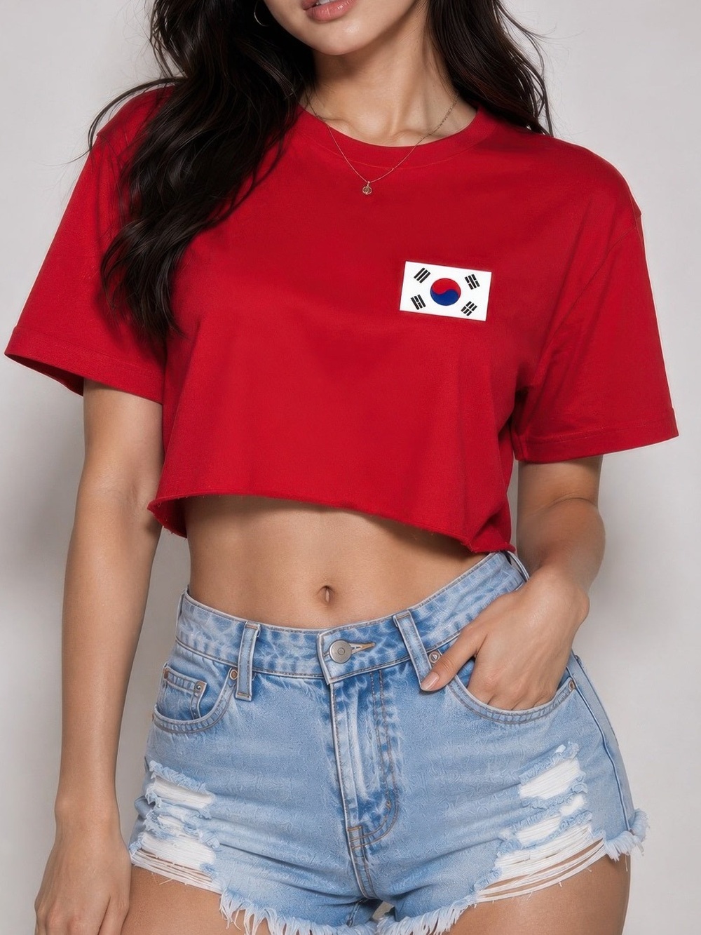 Short Sleeve Cotton Korea Print Shirt